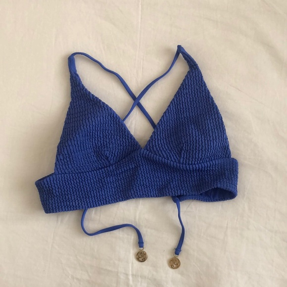 Luli Fama Other - Luli Fama blue cinched halter bikini top xs